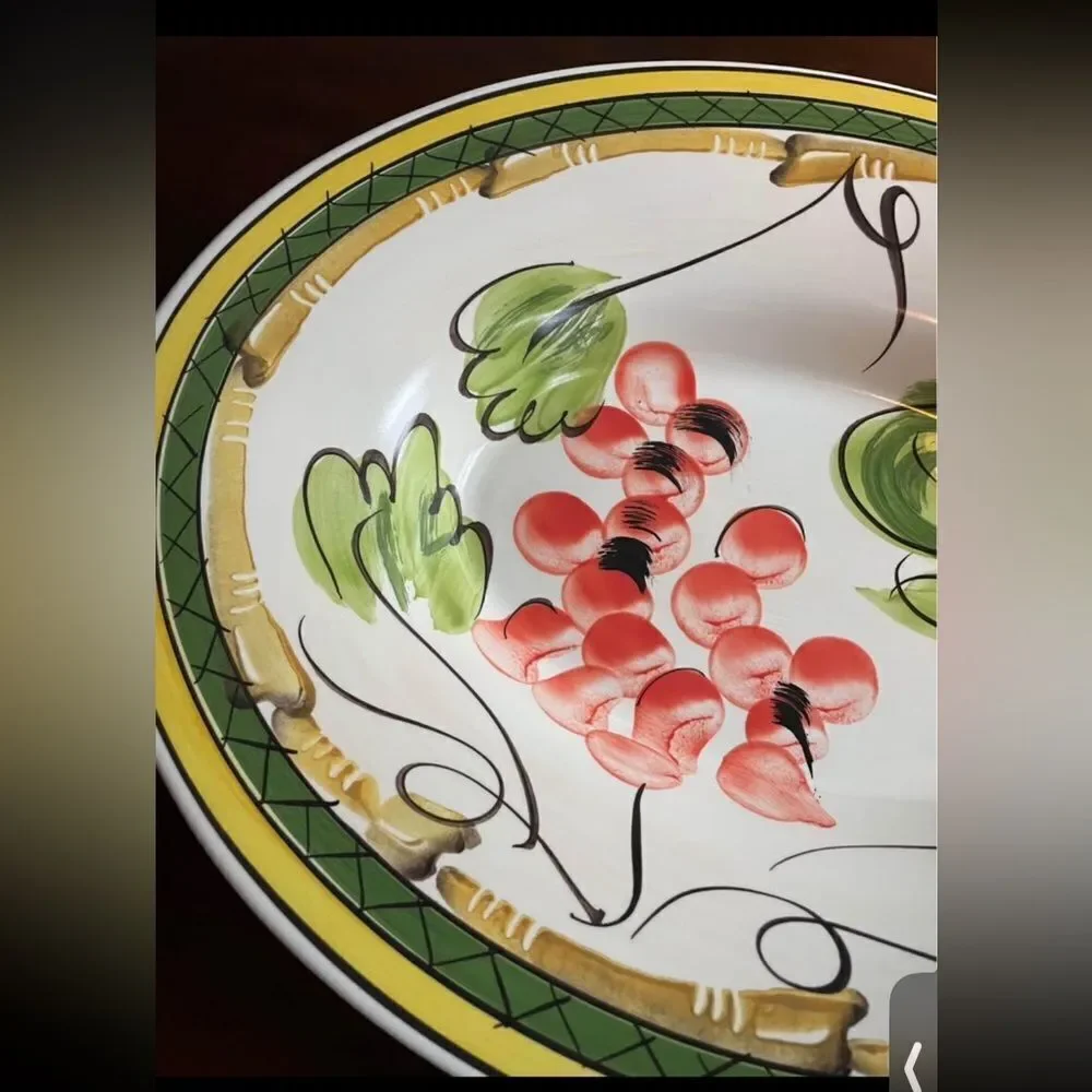 Antica Fornace Very Large Ceramic Serving Dish w/Colorful Design Made In Italy